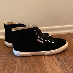 Black velvet superga hi tops men’s 8 women’s 9.5